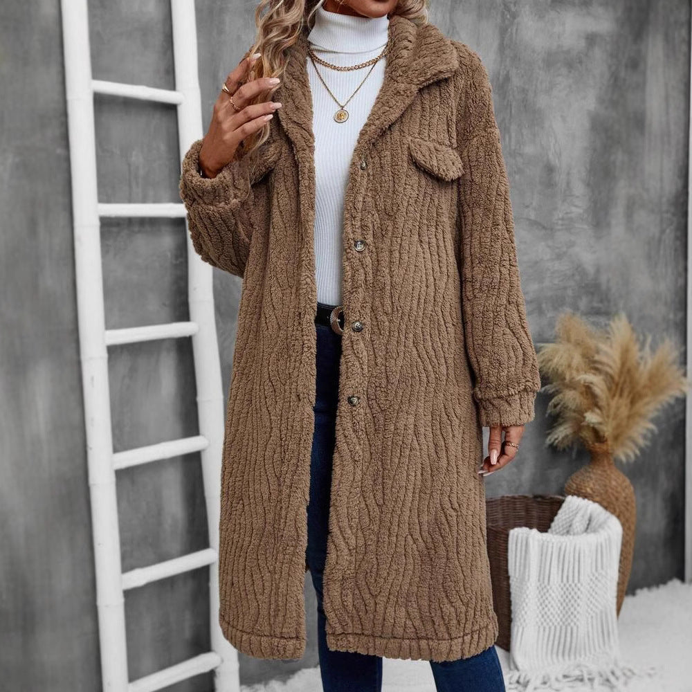 Isabella Faux Fur Coat | Oversized Midi Damesjas met Luxe Revers en Pluche Textuur
