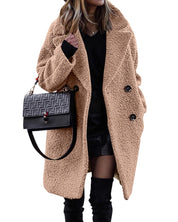 Adira Jas | Elegante Lange Pluche Damesjas voor Herfst en Winter