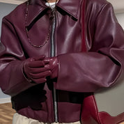 Giada Leren Jas | Oversized Damesjas van Echt Leer met Elegante Details