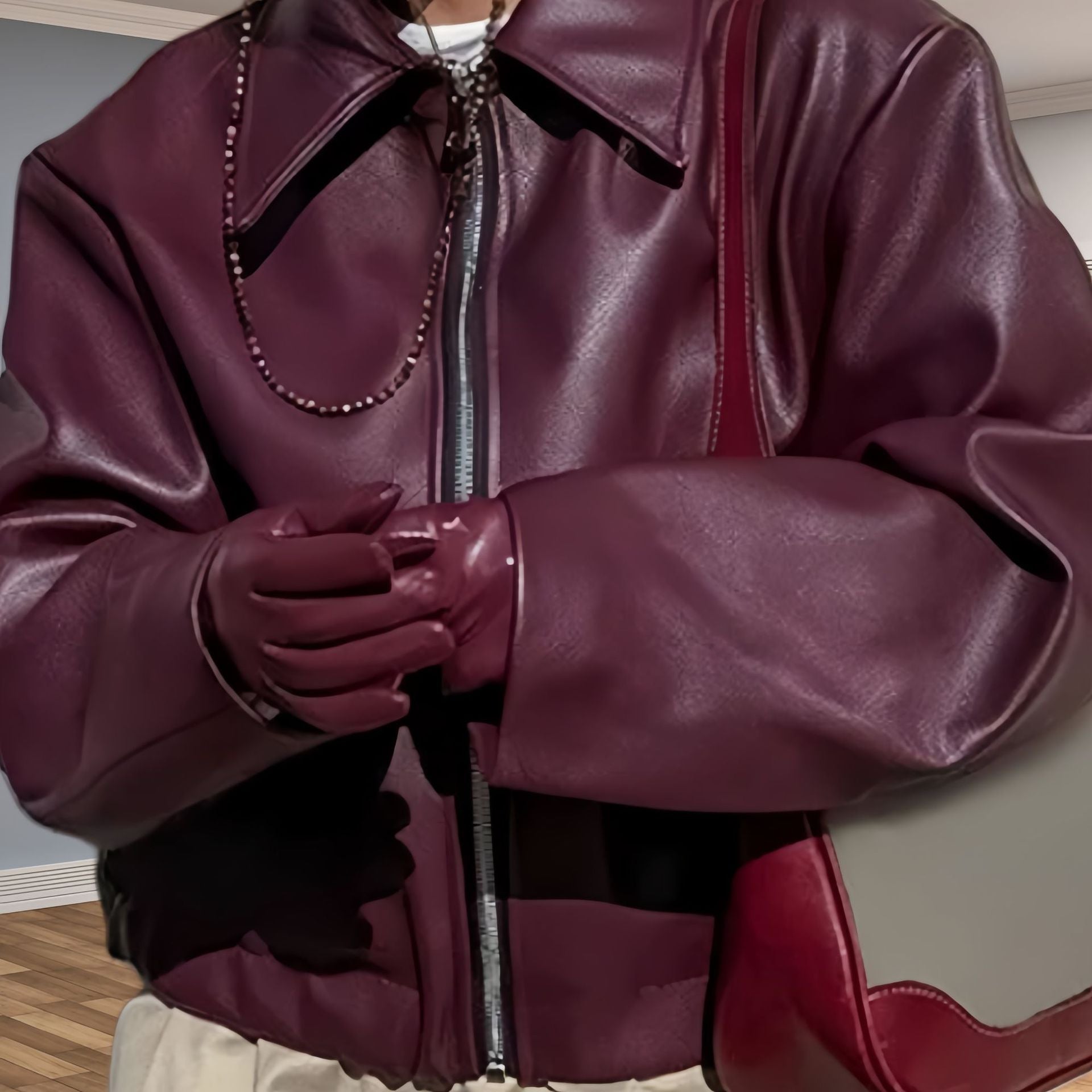 Giada Leren Jas | Oversized Damesjas van Echt Leer met Elegante Details