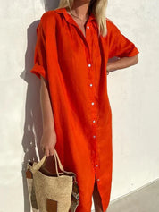 Antonella Jurk | Casual Damesjurk met Knoopsluiting en Luchtige Pasvorm