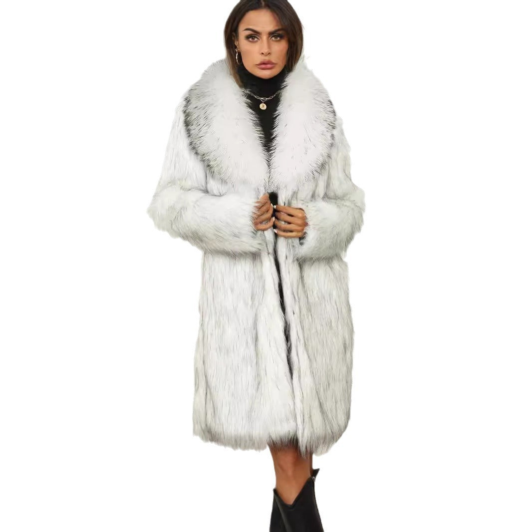 Giovanna Kunstbont Jas | Elegante Dames Jas van Zacht Faux Fur met Brede Kraag en Luxe Pasvorm
