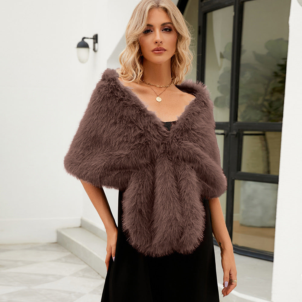 Serena Stola | Luxe Dames Stola van Zacht Kunstbont met Elegante Volumineuze Look