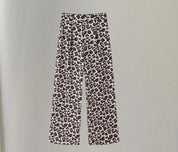 Alessia Broek | Wijde Damesbroek met Leopardenprint en Elastische Taille