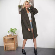 Isabella Teddy Jas | Lange Dames Jas van Zacht Teddy Fleece met Reverskraag