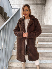 Elena Wool Coat | Oversized Lange Damesjas van Wolmix met Klassieke Revers