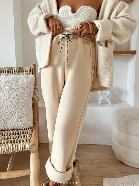 Chiara Broek | Dames Corduroy Broek in Bruin met Hoge Taille en Losse Pasvorm