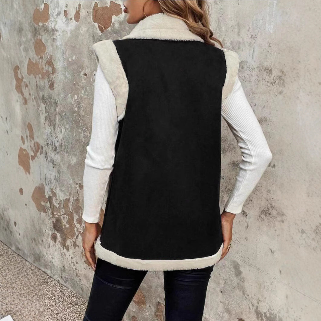 Francesca Wolmantel voor Dames | Elegante Lange Bodywarmer met Zachte Kraag en Tijdloze Pasvorm