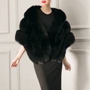 Bianca Cape | Luxe Dames Cape van Zacht Kunstbont met Elegante Pasvorm en Glamoureuze Look