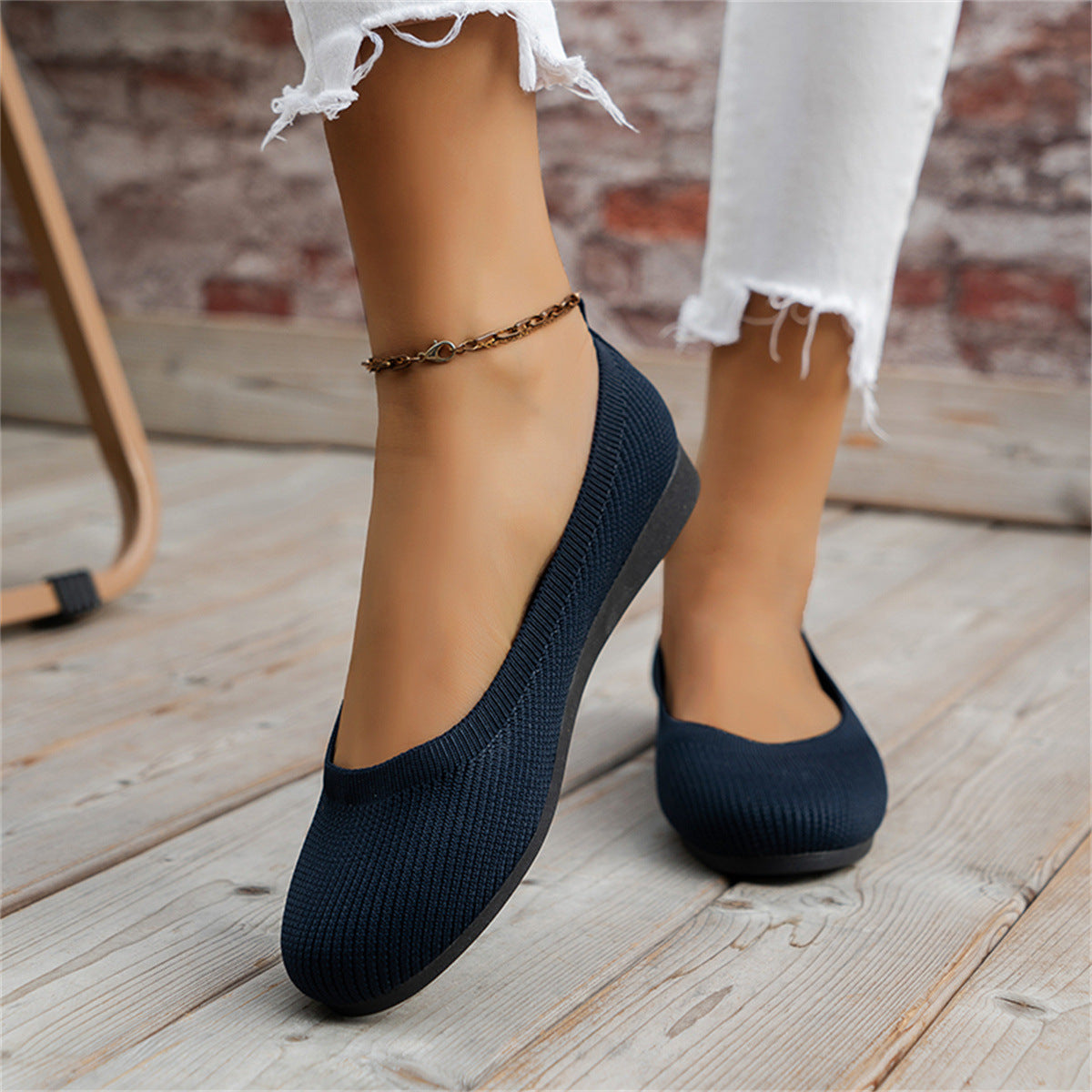Dames Orthopedische Balletschoenen Gesloten Neus Zachte Zool Comfortabel Dagelijks - Khaki / Wit / Zwart - Maelen