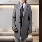 Antonio Wool Overcoat | Single-Breasted Herenjas van Wolmix met Tailored Fit