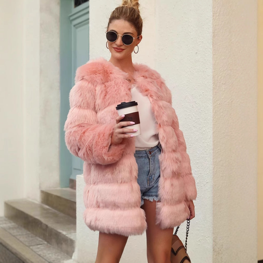 Chiara Kunstbont Jas | Luxe Dames Jas van Zacht Faux Fur met Volumineuze Mouwen en Elegante Pasvorm