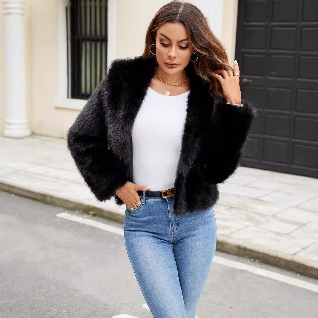 Elisa Faux Fur Jas | Elegante Damesjas van Zacht Imitatiebont met Trendy Pasvorm