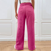 Giulia Broek | Dames Corduroy Broek met Wijde Pijpen en Moderne Snit