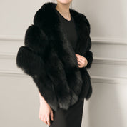 Bianca Cape | Luxe Dames Cape van Zacht Kunstbont met Elegante Pasvorm en Glamoureuze Look