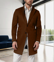 Antonio Wool Overcoat | Single-Breasted Herenjas van Wolmix met Tailored Fit
