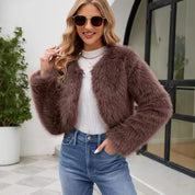 Chiara Faux Fur Jas | Elegante Dames Kort Jas van Zacht Imitatiebont