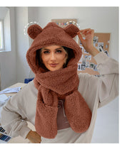 Mila Set | Warme Dames Muts met Aangehechte Sjaal van Zacht Fleece