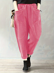 Valeria Broek | Dames Corduroy Broek met Losse Pasvorm en Praktische Zakken