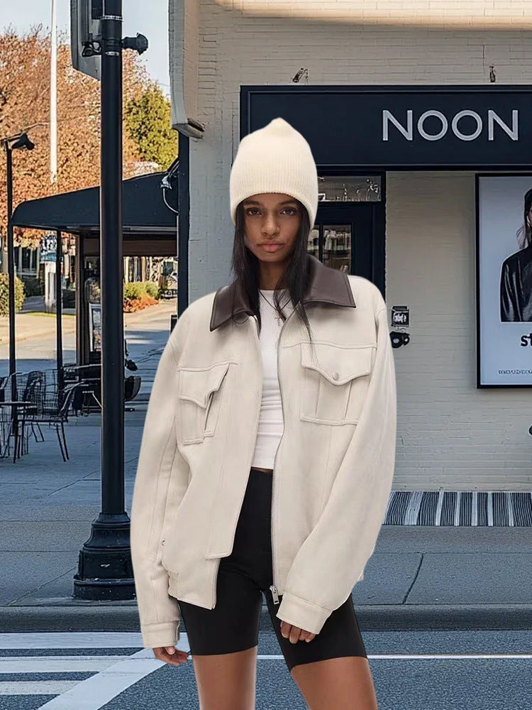 Valentina Suède Jas | Trendy Damesjas met Afneembare Bontkraag