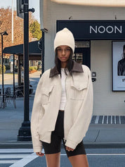 Valentina Suède Jas | Trendy Damesjas met Afneembare Bontkraag