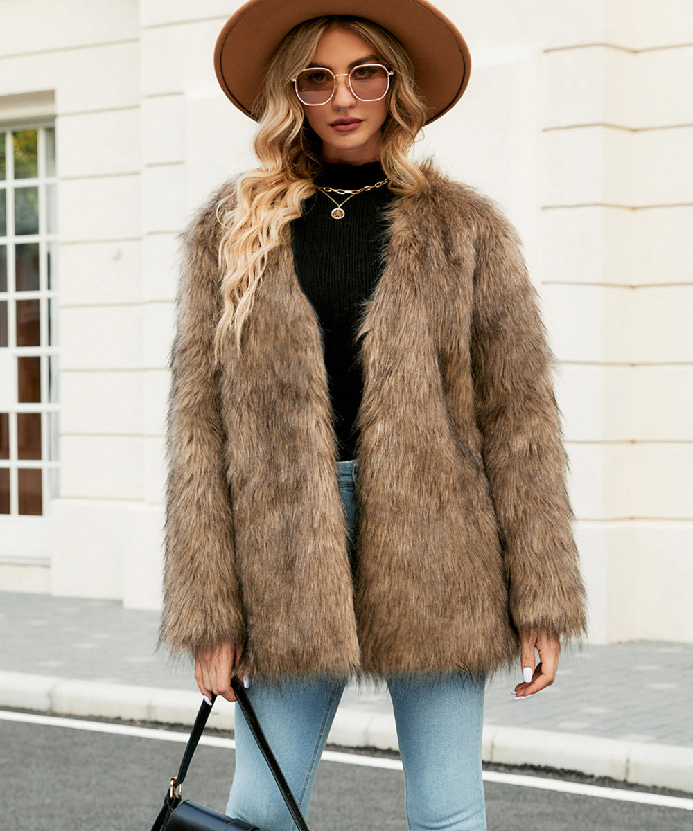 Arianna Kunstbont Jas | Luxe Dames Jas van Zacht Faux Fur met Open Pasvorm en Elegante Look