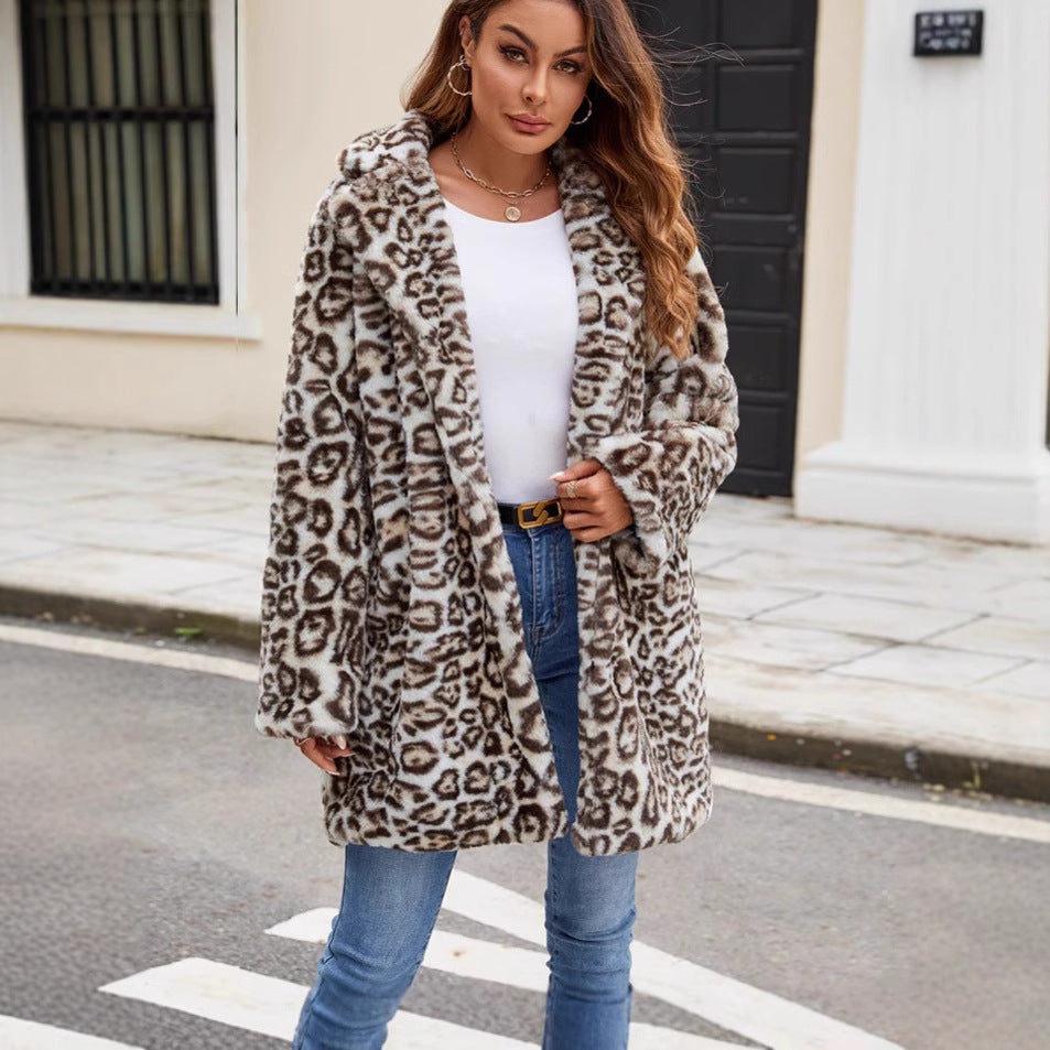 Giovanna Luipaard Jas | Luxe Dames Jas van Zacht Kunstbont met Trendy Dierenprint en Comfortabele Pasvorm