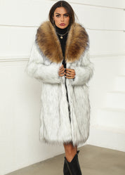 Giovanna Kunstbont Jas | Elegante Dames Jas van Zacht Faux Fur met Brede Kraag en Luxe Pasvorm