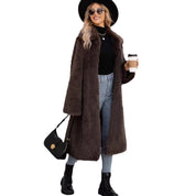 Francesca Kunstbont Jas | Lange Dames Jas van Zacht Faux Fur met Brede Kraag en Tijdloze Pasvorm