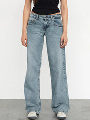 Giulia Jeans | Dames Baggy Mom Jeans met Lage Taille en Y2K-Stijl