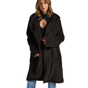 Valentina Fleecejas | Lange Dames Jas van Zacht Fleece met Brede Kraag en Oversized Pasvorm