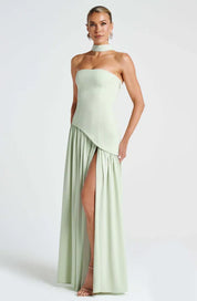 Dames Luxe Maxi Galajurk Vloeiend Satijn Avondkleding Feestelijk - Rood / Roze / Geel - Maelen