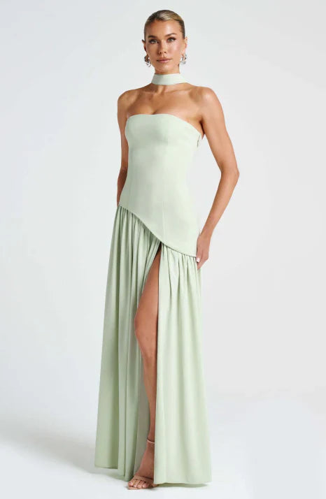 Dames Luxe Maxi Galajurk Vloeiend Satijn Avondkleding Feestelijk - Rood / Roze / Geel - Maelen