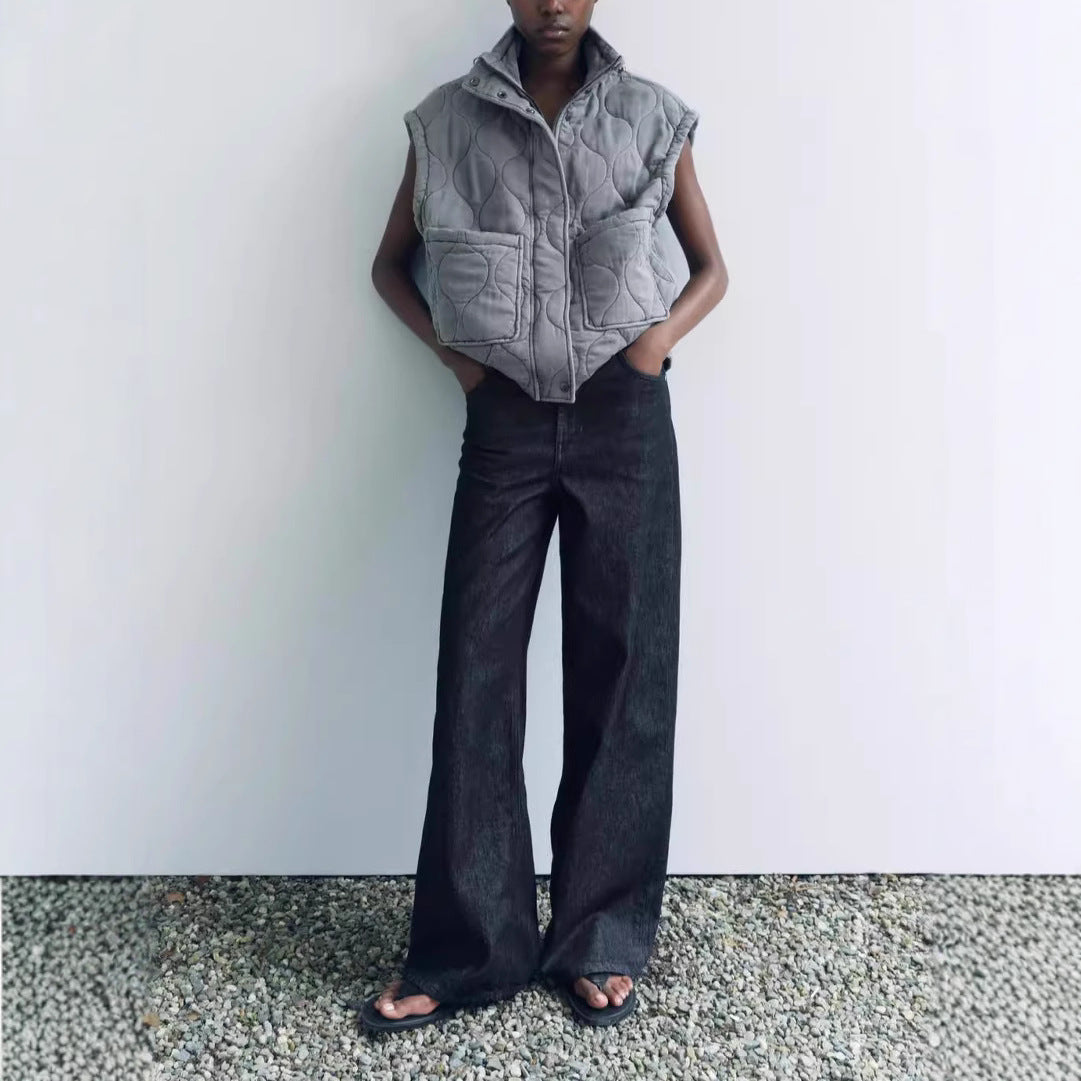 Giulia Bodywarmer | Lichtgewicht Dames Weste met Steppdesign en Hoge Kraag