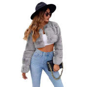 Elena Gewatteerde Jas | Korte Dames Jas van Zacht Kunstbont met Trendy Gestikt Design