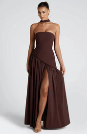 Dames Luxe Maxi Galajurk Vloeiend Satijn Avondkleding Feestelijk - Rood / Roze / Geel - Maelen
