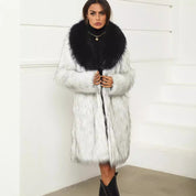Giovanna Kunstbont Jas | Elegante Dames Jas van Zacht Faux Fur met Brede Kraag en Luxe Pasvorm