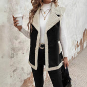 Francesca Wolmantel voor Dames | Elegante Lange Bodywarmer met Zachte Kraag en Tijdloze Pasvorm