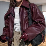 Giada Leren Jas | Oversized Damesjas van Echt Leer met Elegante Details