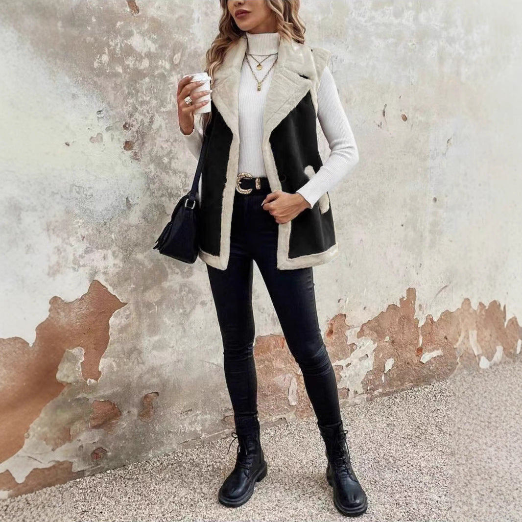 Francesca Wolmantel voor Dames | Elegante Lange Bodywarmer met Zachte Kraag en Tijdloze Pasvorm