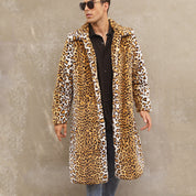 Giulia Luipaard Jas | Lange Dames Jas van Zacht Kunstbont met Trendy Dierenprint en Warme Pasvorm