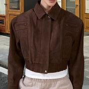 Sofia Suède Tussenjas | Oversized Damesjas van Zacht Imitatiesuède met Trendy Details