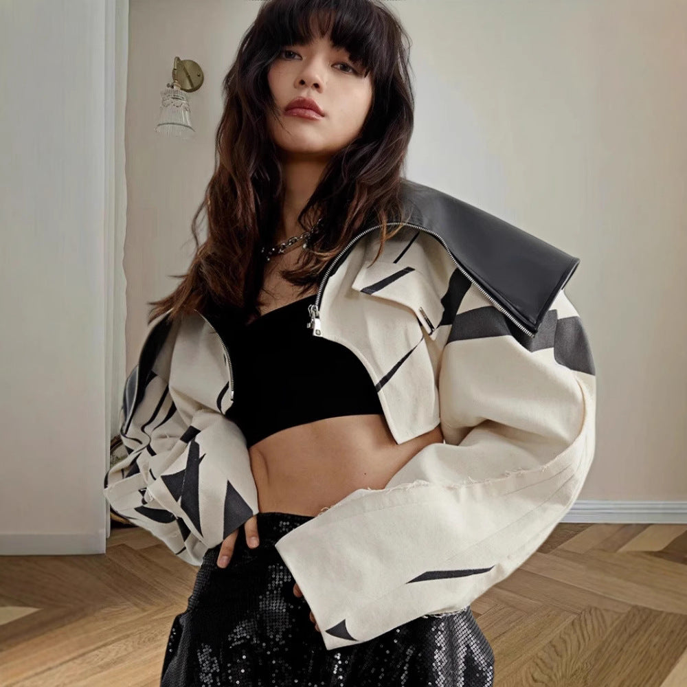 Elena Utility Jas | Oversized Damesjas met Trendy Print en Functionele Details