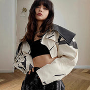 Elena Utility Jas | Oversized Damesjas met Trendy Print en Functionele Details