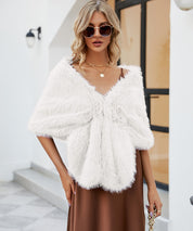 Serena Stola | Luxe Dames Stola van Zacht Kunstbont met Elegante Volumineuze Look