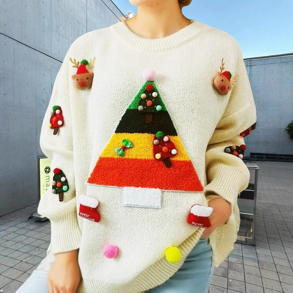 Stella Kerst Trui | Warme Damestrui met 3D Kerstdetails en Feestelijke Look