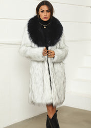 Giovanna Kunstbont Jas | Elegante Dames Jas van Zacht Faux Fur met Brede Kraag en Luxe Pasvorm