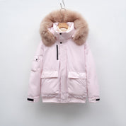 Valentina Dames winterjas – warme jas met grote bontkraag en waterafstotende stof