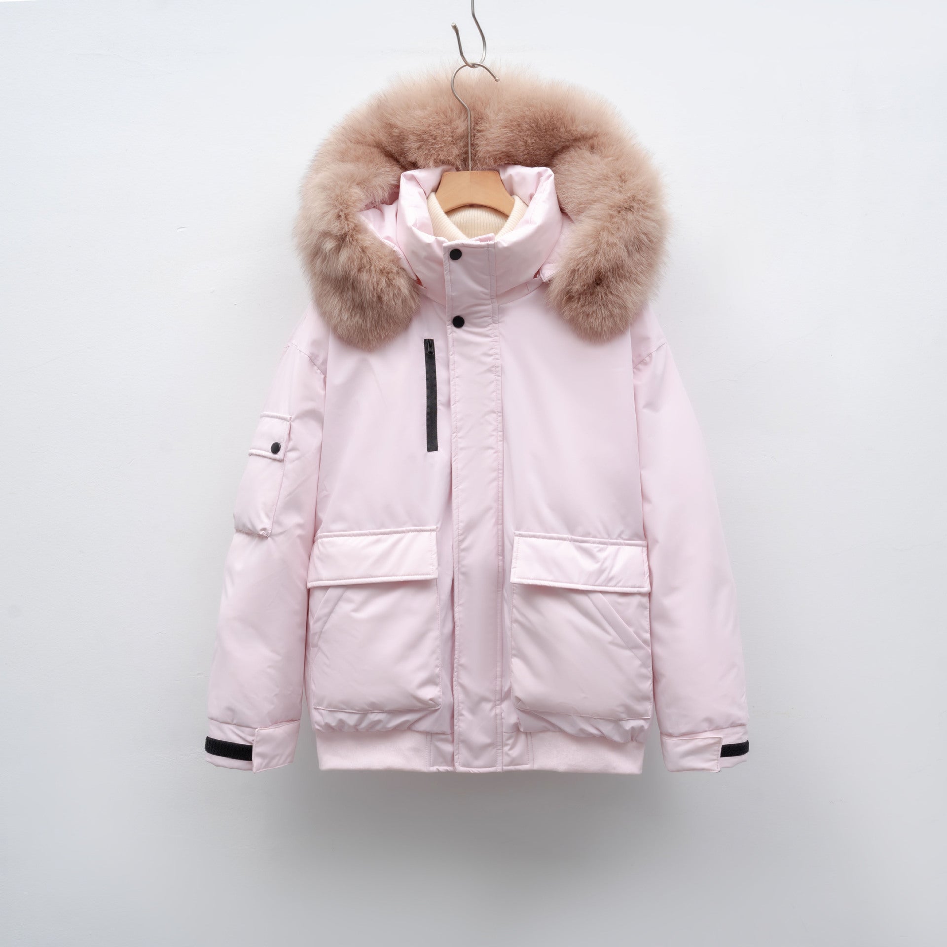 Valentina Dames winterjas – warme jas met grote bontkraag en waterafstotende stof