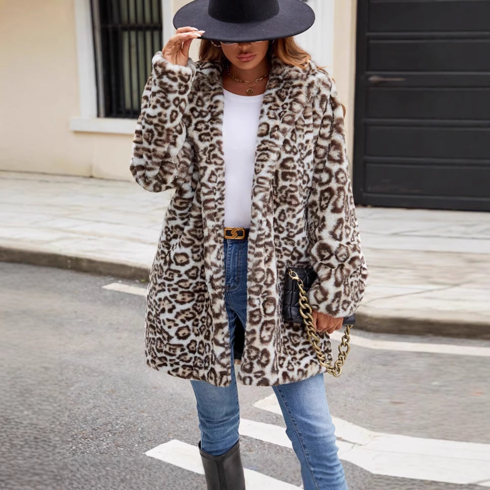 Giovanna Luipaard Jas | Luxe Dames Jas van Zacht Kunstbont met Trendy Dierenprint en Comfortabele Pasvorm